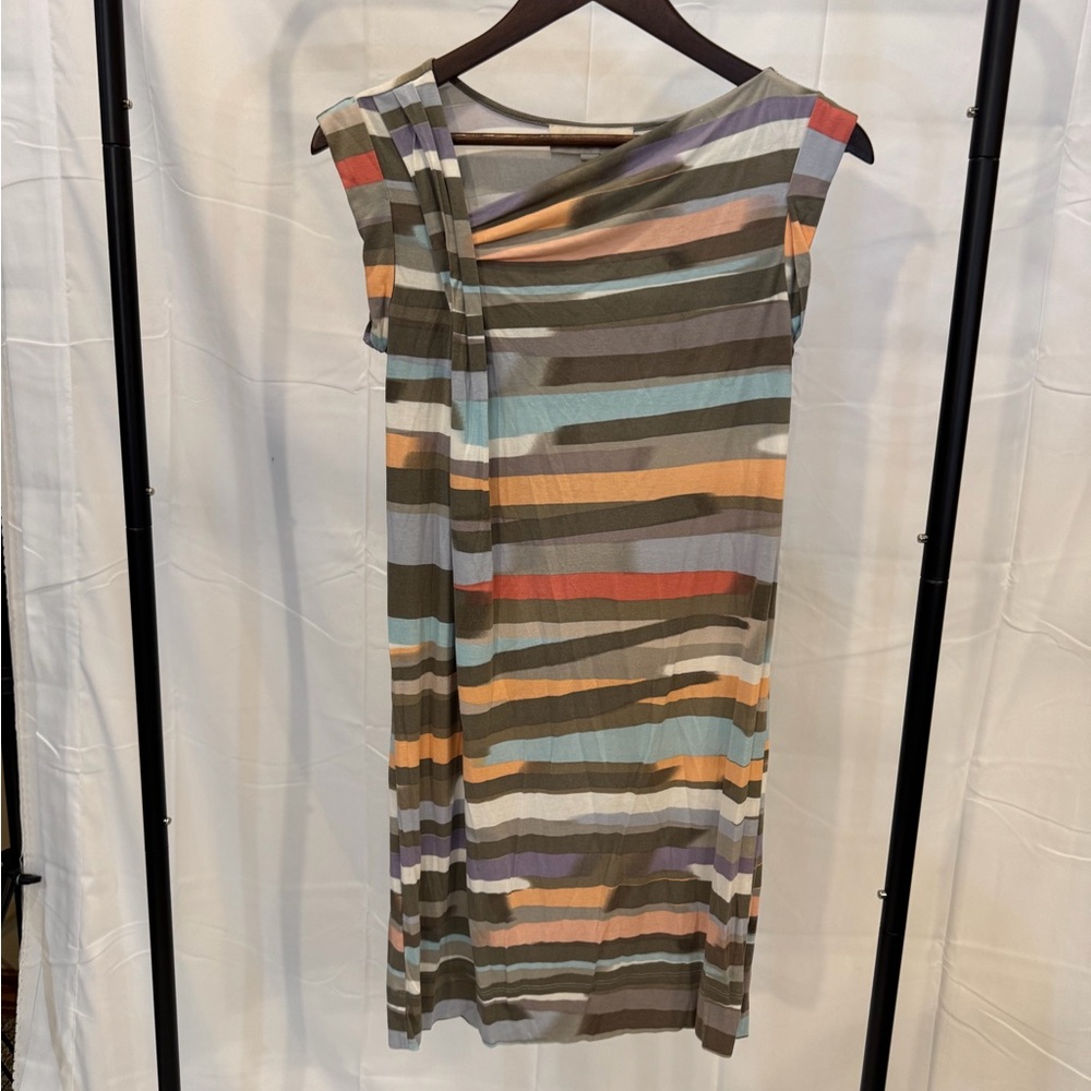LOFT Multicolor Striped Sleeveless Midi Dress